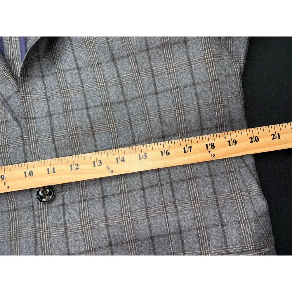 TED BAKER Endurance JAY Two Button Wool Blazer Jacket Mens 42L Gray  Windowpane